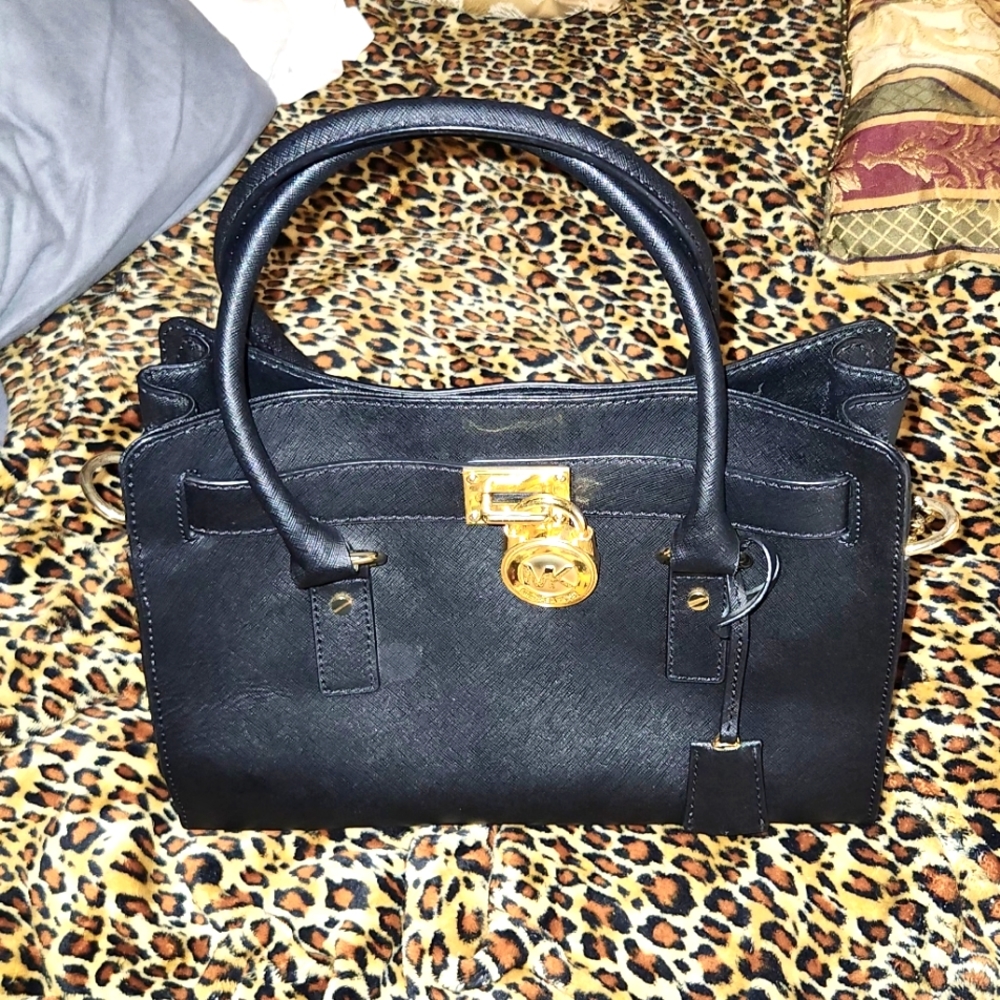 Michael Kors Large Hamilton Black Saffiano Leather